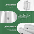 Dog Gates for Doorways, Tall Dog Gate Indoor, Foldable Pet Gates for Doorways Bedroom, Freestanding Puppy Gate with Metal Support Feet, Room Divider, 4 Panels (White)