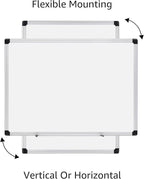 Amazon Basics Magnetic Dry Erase Whiteboard, 24"W x 18"H, Aluminium Frame, Silver/White
