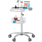 VEVOR Medical Cart, Salon Cart with Wheels, Mobile Trolley Cart 26.77"-42.91" Height Adjustable, Metal Stations for Hair Stylist, Clinic, Beauty