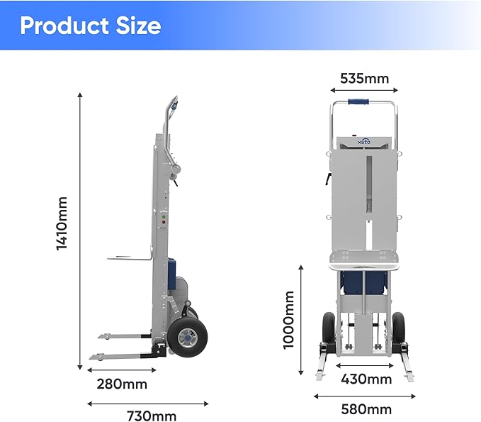 Electric Stair Climbing Dolly, 375 lb Capacity Stair Climbing Hand Truck with Power Lift, 2 in 1, Aluminum Hand Truck with Auto Edge Brake