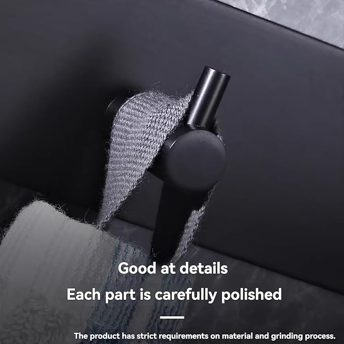 Kingdong Black Key Holder for Wall 304 Stainless Key Hooks Adhesive Key Holder Wall Mount Key Hanger with 3 Heavy Duty Hooks Key Organizer for Kitchen, Bedroom, Bathroom (Black(3 Hooks))