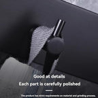 Kingdong Black Key Holder for Wall 304 Stainless Key Hooks Adhesive Key Holder Wall Mount Key Hanger with 3 Heavy Duty Hooks Key Organizer for Kitchen, Bedroom, Bathroom (Black(3 Hooks))