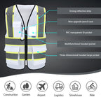 AYKRM Custom Logo Personalised Printed High Visibility Reflective 2 two tone work construction Safety Vest