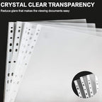 Sheet Protectors, PANDRI 1000 Pack Clear Heavy Duty Plastic Page Protectors Sheet Reinforced 11-Hole Fit for 3 Ring Binder Fits Standard 8.5 x 11 Paper, 9.25 x 11.25 Top Loaded, Excluding Acid