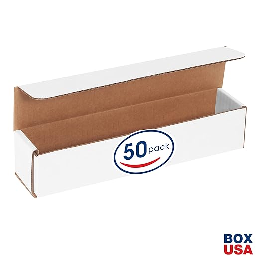 Box USA BM1022 10"L x 2"W x 2"H, White (Pack of 50)