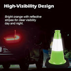8 Pack 12 Inch Green PVC Traffic Cones Black Base Stable Durable, Sport Training Soccer Practice Kids Activities Markers Indoor Outdoor Use (8, Green, 12 Inch)