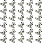 HAHIYO 0.87inch Silver Bulldog Clips Metal File Hinge Binder Clips Clamps Save Space Strong Spring Jaws Rock Solid Grip Book Lay Flat Deburred Edge for Hang Photos Wall Grid Dog Food 30PCS