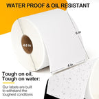 Qncz 1000 Pcs 4x6 Thermal Labels - 2 Rolls of 500, White Perforated & Smudge-Proof & Strong Adhesive Mailing Sticker Labels, Compatible with Rollo, Zebra, Jadens, Nelko