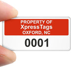 XpressTags 0.75"x1.5" Custom Asset Tags, Inventory Stickers with Sequentially Numbered Asset Labels, Permanent Adhesive Vinyl - Pack Sizes 100 to 5000, Made in USA