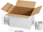 CRUGLA 12x10x8 White Shipping Boxes Set of 15, White Corrugated Cardboard Boxes for Small Business Shipping Mailing Packing