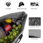 Insulated Cooler Bag, 1PK Insulate Tote Bag for Grocery Shopping, Cooler Bags Insulated for Travel/Picnic, Pizza/Food Delivery Bag to Keep Food Cold/Hot (Cationic Cloth, Non-Waterproof, Grey)