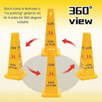 10 Pack Slow Down Kids at Play Cones 26.38 Inch Slow Kid at Play Safety Signs for Street Four Side Visibility Floor Standing Yellow Traffic Cone for Lawn, School, Yard, Gymnasium, Playground