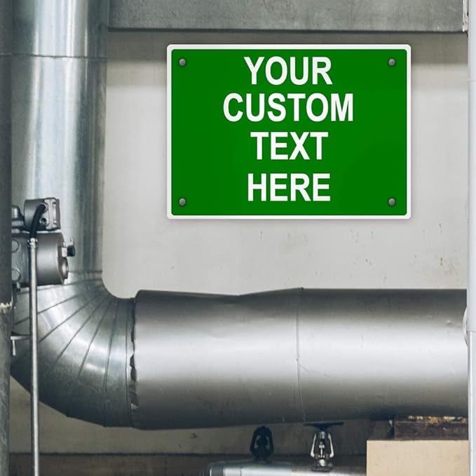Aluminum Weatherproof Metal Sign Multiple Sizes Custom Personalized Text Here Green White Directions Horizontal Street Signs 10x7Inches