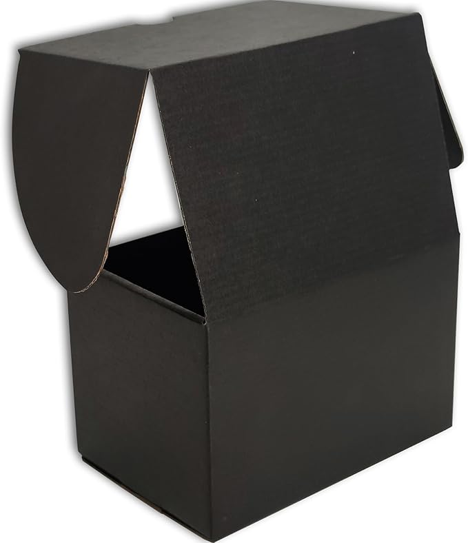 8x6x6 inches Small Shipping Boxes Set of 25 - Black Mailer Corrugated Cardboard Boxes for Shipping Packaging Mailing Products
