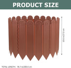 Plastic Garden Lawn Fence Panel High Long Deep Brown Landscape Edging Border for Balcony Temporary Landscaping Reusable Ornamental Protective Barrier for Flower Beds Driveways