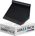 Fuxury 1000 Pack 10x13" Black Poly Mailers Bulk,Waterproof Mailing Envelopes for Clothing,Strong Adhesive Self Seal Poly Shipping Bags for Postage Return Books Small Business