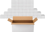PETAFLOP 25 Pack 9x4x4 Inch White Shipping Boxes, Corrugated Cardboard Mailer Box for Small Business Mailing DIY