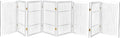 Pet Dog Gate Strong and Durable Freestanding Folding Acacia Hardwood Portable Wooden Fence Indoors or Outdoors by Urnporium (White Pet Gate, 8 Panel 30" Tall)