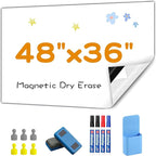 Magnetic Whiteboard Contact Paper, 36" x 47" Stick on Magnetic Dry Erase White Board Sticker on Wall, Easy to Write for Drawing, School, Office, Kitchen Fridge