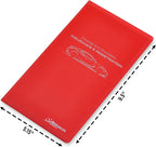 Andalus Auto Registration & Insurance Card Holder Pack of 2, Waterproof Essential Car Registration Holder with Hook & Loop Closure, Perfect for Every Vehicles Glove Boxes (Red - 9.5" x 5.15")