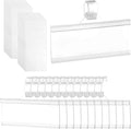 150 Pcs Clear Plastic Wire Shelf Label Holders, Reusable Price Tag Display with Snap Lock, Shelf Tags for Supermarket, Retail, Pantry, 3" x 1.4"