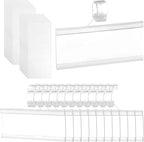 150 Pcs Clear Plastic Wire Shelf Label Holders, Reusable Price Tag Display with Snap Lock, Shelf Tags for Supermarket, Retail, Pantry, 3" x 1.4"