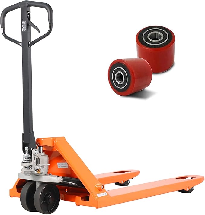 T Tory Carrier Pallet Jack, 6600 Lb. Capacity 27 x 48 Forks Mannual Pallet Truck, Hand Trucks with Replacement Load Wheels