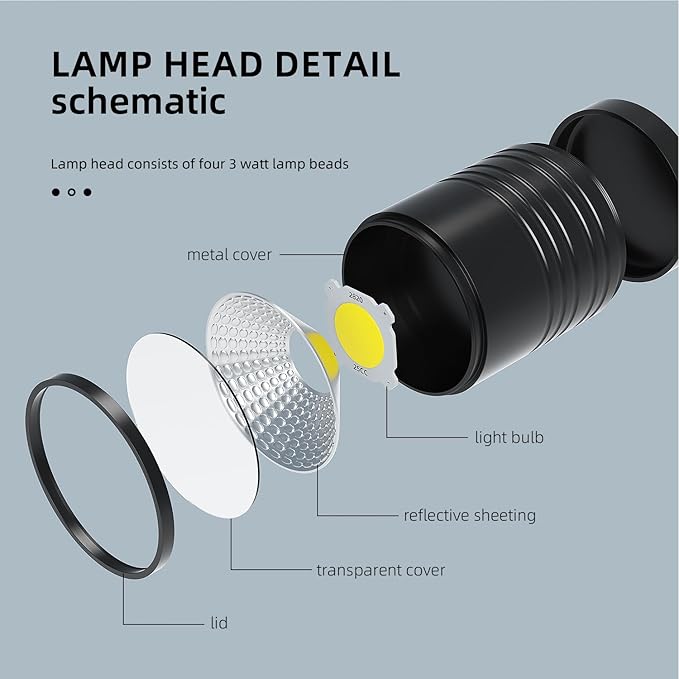 Led Magnetic Work Light 400mm Flexible Gooseneck lamp 500 Lumens 120 Volt for Sewing Machine Lathe Milling Drill Press Industrial Lighting (Aluminum Alloy lamp Head-1)