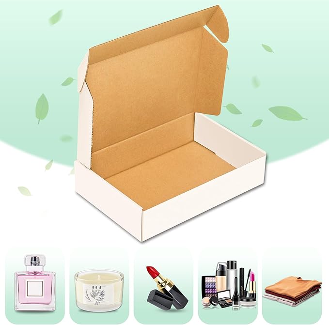 Corrugated Mailer, Pack of 50, Small Shipping Box, White box (5X5X2)