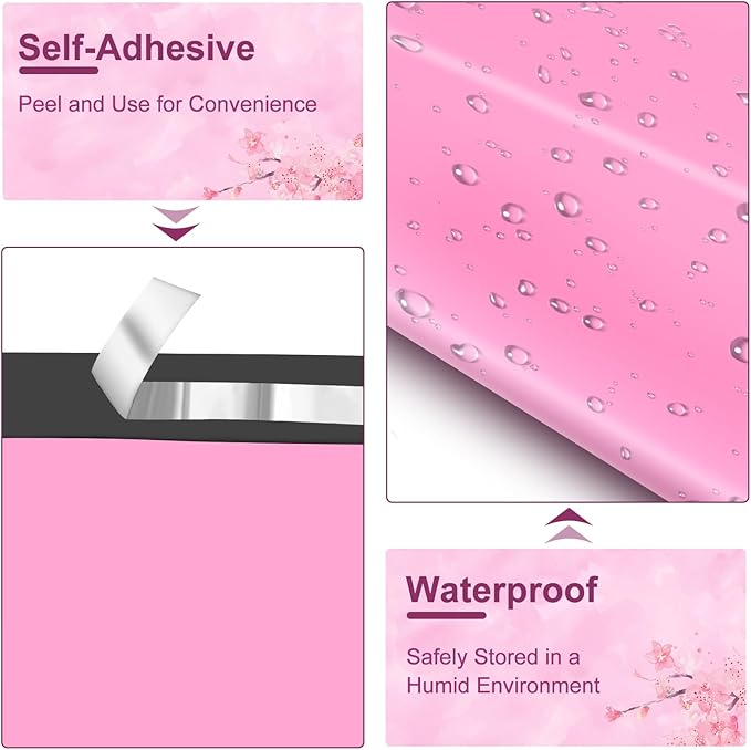 Large Poly Mailers 24x24 Inch 50 Pcs, Extra Large Shipping Bags for Clothing with Self-Sealing Tear-Resistant, Waterproof Poly Bags, Mailing Envelopes for Small Business (Pink)