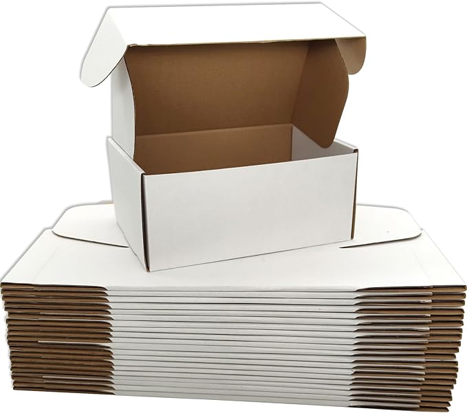 Small White Shipping Boxes for Small Business Pack of 25-9x6x3 inches Cardboard Corrugated Mailer Boxes for Shipping Packaging Craft Gifts Giving Products