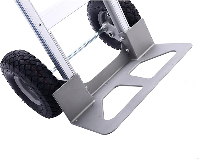 LEADALLWAY Aluminum Hand Trucks Heavy Duty with 10“ Rubber Inflatable Wheels,2 Wheel Dolly 550lbs Capacity
