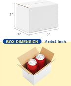 40-Pack-Small-Shipping-Boxes-6x4x4, Corrugated-Cardboard-Boxes-for-Packaging-Small-Business, White-Boxes-Mailers