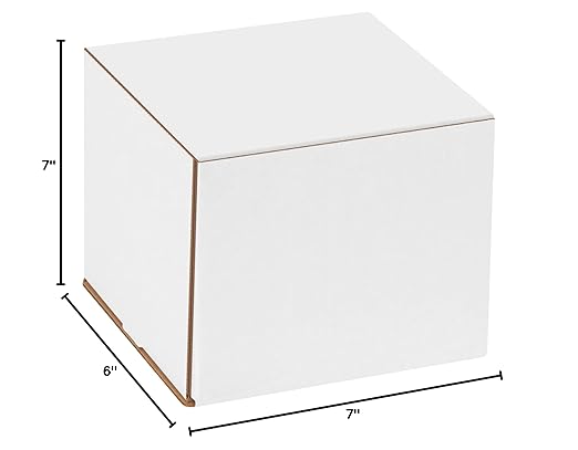 Box USA BM776 7"L x 7"W x 6"H, White (Pack of 50)