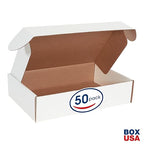 Box USA 17" Deluxe Shipping Boxes 17 1/8"L x 11 1/8"W x 4"H, 50-Pack - White Box Mailers for Packaging, Storage, Gifts or Bulk Business Orders