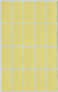 Royal Green Pastel Yellow Rectangular Colored Labels 1.57inch x 0.75 inch - Rectangle Color Code Stickers (40mm x 19mm) - 300 Pack