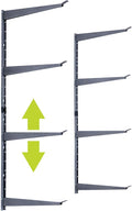 Heavy Duty 4-Tier Lumber Storage Rack by Delta Cycle, Holds Up To 640 lbs - Wood Storage Rack With Fully Adjustable Arms - Steel Construction Storage Solution For Garage, Basement & Pantry