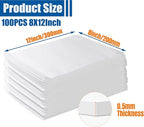 100 Pack Foam Pouches, Cushion Foam Wrap Pouches for Moving and Storing, 8"x12" Foam Wrap Pouches Protect Fragile Items, Protect Mug, Glasses, China, and Dishes, Packing supplies
