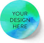 100 Custom Vinyl Stickers - Upload Your own Image, Text, Design, Logo - Personalized Logo Labels for Handmade, Packaging, Bottle, Jars, Candle, Brand Stickers (Blue Green, 4x4)