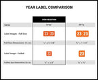 Doctor Stuff 2023 Year Stickers, Dark Orange, 500/Roll, 1/2" x 1-1/8", Medical Folder Labels, End Tab Stickers, Yearly File Labels