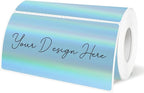 2x4 Inch Holographic Thermal Labels, Blue Direct Thermal Stickers Label, Self-Adhesive Glitter Thermals Printer Sticker Labels, Perforation Line Design- 200Pcs