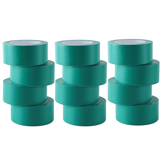 Lichamp Floor Marking Tape, Heavy Duty Safety Marking and Traffic Mark Tapes, 6 Mil Thick Vinyl Bulk Multi Pack, 2 inch x 36 Yards x 12 Rolls (432 Total Yards)