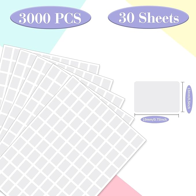 Starboling Color Coding Labels,3000 PCS 1/2" x 3/4" Grey Rectangular Colored Labels Stickers,for Garage Sale,Price Tags,File Folder Tabs,and Classroom Organization