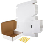 RLAVBL 9x6.5x2 Inches Shipping Boxes Set of 30, White Small Corrugated Cardboard Box, Mailer Boxes for Packing Small Business