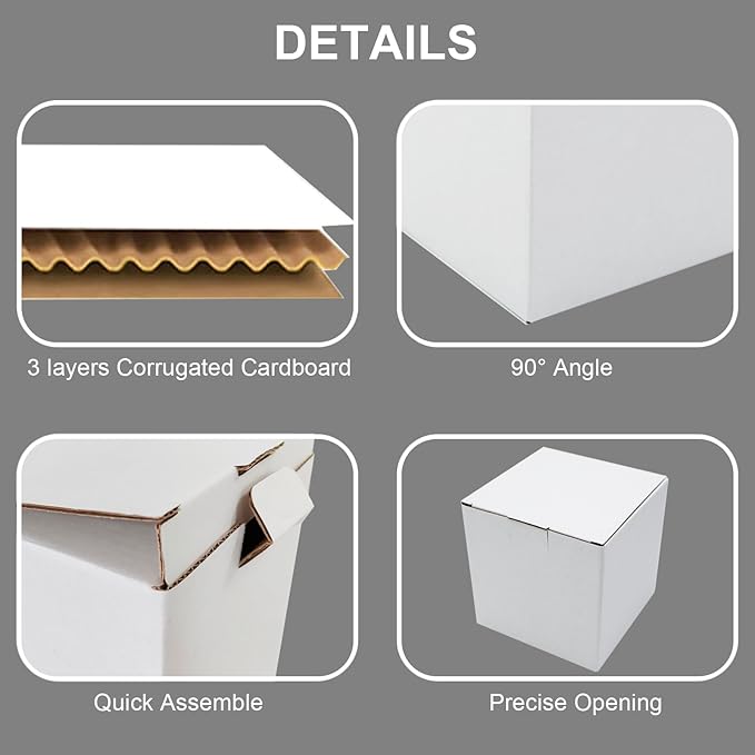 25 Pack 5x5x5 Inch Corrugated Cardboard Boxes - BM555 Small Shipping Boxes for Mailing, Ecommerce, Gift Wrapping, Storage | Ideal for 11oz to 15oz Mugs, Lightweight & Durable Mailer Boxes