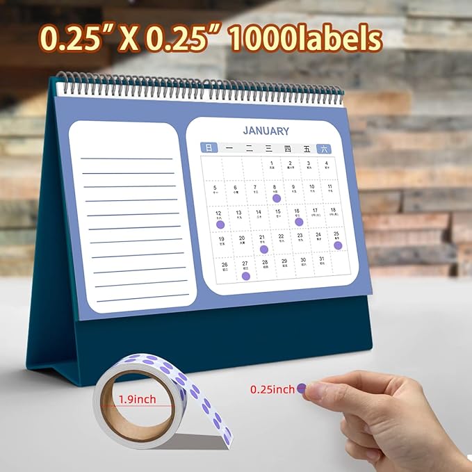 PARLAIM 0.25 Inch Color-Code Dot Stickers,1000 Stickers Roll Coding Label Sticker for Office,Student Classroom(Lavender)