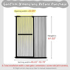 Lumizone Extra Tall Cat Gate 61.02" High Pressure Mounted Extra Wide 46.65"-50.78" (17Sizes) 1.37" Gap No Drilling Auto-Close Tall Pet Gate for Dogs (Black, 46.65"-50.78" W)