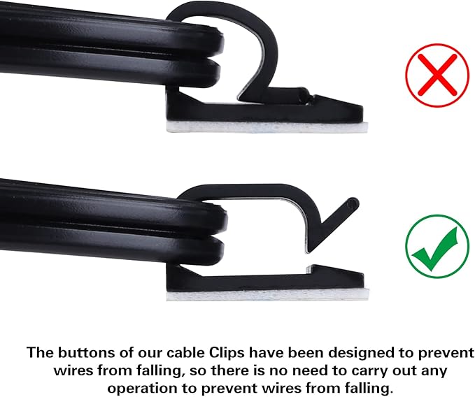 XHF 3/4” Adhesive Cable Wire Clips Black120pcs, Cable Staples Outdoor Cable Management Wire Organizer Cord Holder for Under Desk, Car, Wall, TV PC Ethernet Cable