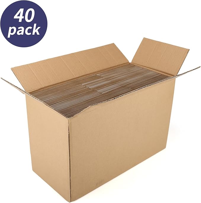 Shipping Boxes 9X6X3 Set of 40, White Corrugated Cardboard Box for Mailing Business Packaging