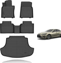 KELCSEECS® Floor Mats & Cargo Liner for 2019-2024 Lexus ES ES350 ES300h & 2025 Lexus ES300h,All Weather Protection TPE Floor Liners Front& Rear Row Full Set ES Accessories Black
